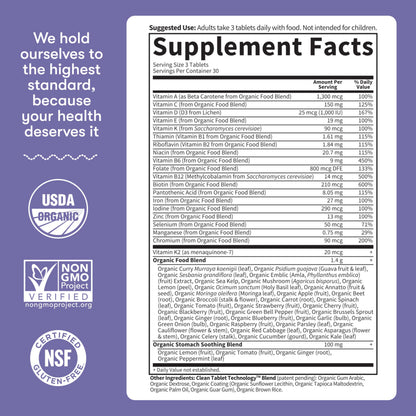Garden of Life Organics Prenatal Multivitamin with Folate, B6, B12, D3 & Iron – Prenatal Vitamins for Women with Energy Metabolism Support for Healthy Fetal Development