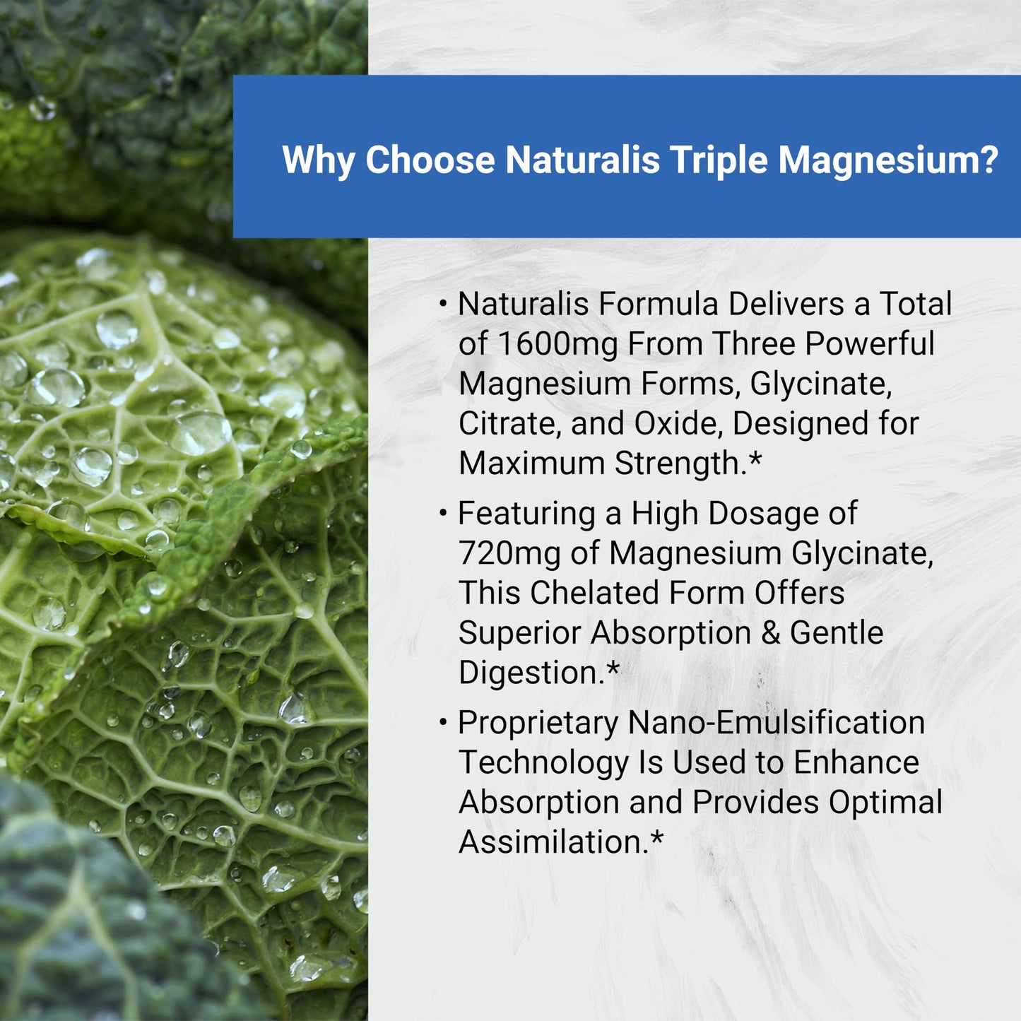 Naturalis Vegan Triple Magnesium Complex | Chelated Glycinate, Citrate & Oxide 1600mg Delivers 250mg Elemental Magnesium | Easily Absorbed for Stress, Muscle, Heart, Bone Support* | 60 Softgels Naturalis buy supplements Au