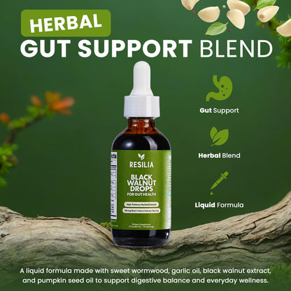 Resilia Herbal Cleanse Liquid Drops – Black Walnut & Wormwood Extract with Pumpkin Seed, Garlic & Turmeric – Alcohol-Free Vegan Tincture for Digestive & Daily Wellness Support, 2 fl oz Resilia Oil Of Oregano buy supplements Au