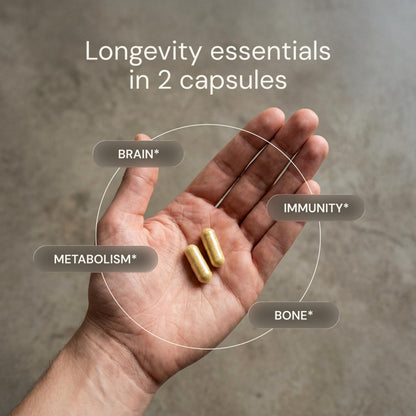 Blueprint Bryan Johnson Essential Capsules - Daily Multivitamin/Multimineral for Women and Men - Antioxidant Supplement with Calcium, Vitamin B1, Vitamin D, and Zinc - Vegan and Non GMO (30 Servings) Blueprint Bryan JohnsonBuy Supplements Australia
