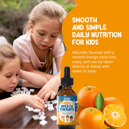 Zoyki Speech Therapy Drops for Kids - Speech Support Supplement for Communication Delay Cognitive Function Language & Brain Development with Zeolite Vitamins B12 D3 C - Sugar Free Gluten-Free Vegan ZoykiBuy Supplements Australia