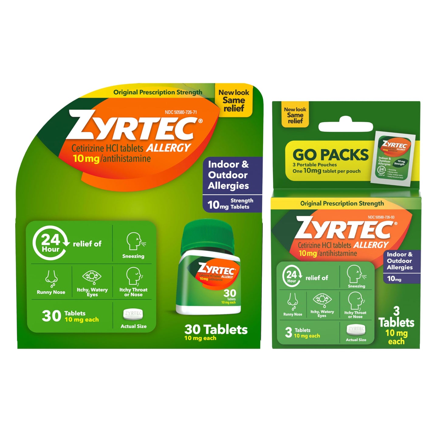 Zyrtec 24 Hour Allergy Relief Tablets, Fast-Acting Allergy Medicine for Indoor & Outdoor Allergies, Cetirizine 10 mg Tablet Antihistamine, 30 ct Bottle & 3 Single-Dose Travel Packs Bundle Pack Zyrtec buy supplements Au