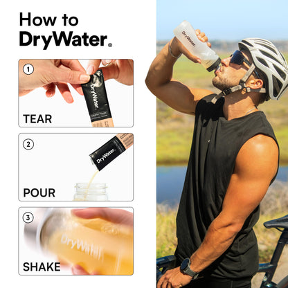 DryWater Electrolyte Powder Packets, Peach Mango - Hydration Packets Drink Mix with Zero Added Sugar for Rehydration & Energy - 6 Key Electrolytes