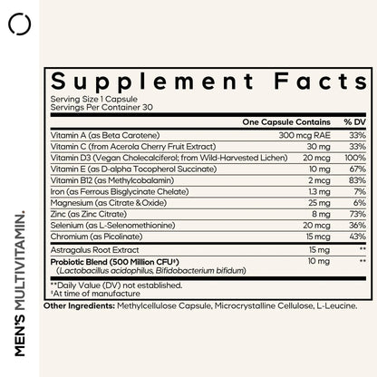 Codeage Men's Multivitamin - Daily Vitamins for Men with Vitamin A, C, D3, E, B12, Magnesium, Zinc, Iron, Chromium Codeage
