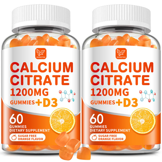 (2 Pack) Calcium Citrate 1200 mg with Vitamin D3 Gummies for Women & Men,Calcium Supplements for Bone & Teeth Support,High Absorption - Easy to Digest,