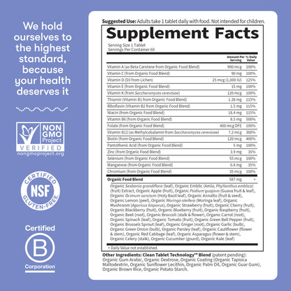 Garden of Life Once Daily Whole Food Multivitamin for Men, Organic Mens Vitamins & Minerals, Vitamin C, Zinc, Vegan, for Health & Well-Being, 60 Tablets Garden of Life buy supplements Au