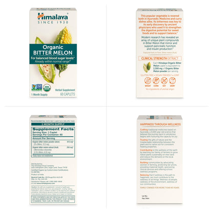 Himalaya Organic Bitter Melon - Herbal Glucose Metabolism Support - USDA Organic, Non-GMO, Vegan, Gluten Free