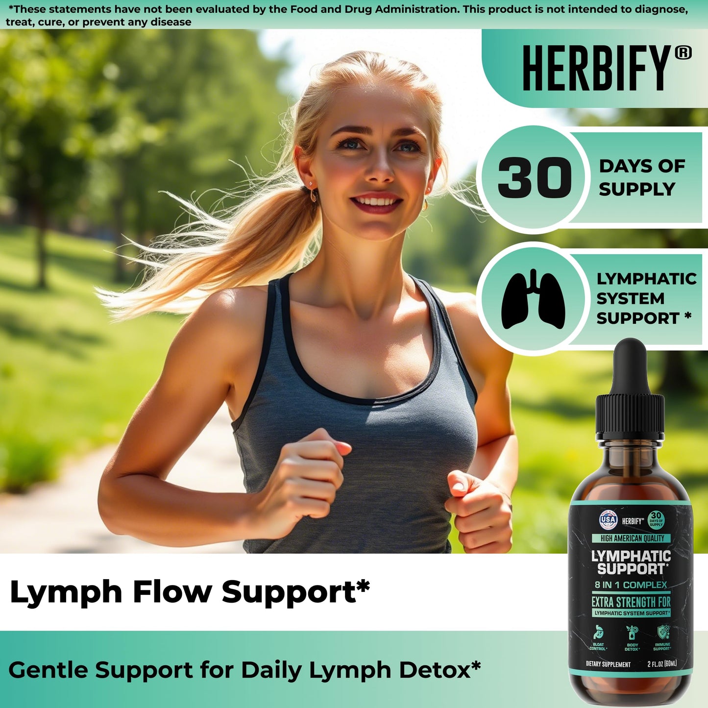 HERBIFY Lymphatic Drainage Drops for Liver Detox & Immune Support - Lymph System Support Drops - Detox Cleanse - 30 Days Supply - 2 Fl Oz Made in USA HERBIFY buy supplements Au
