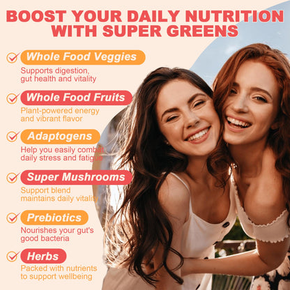 10g Fiber Gummies for Adults with Probiotics, Sugar Free Fiber Supplement with Organic Super Greens & Digestive Enzymes, Supports Gut Health,