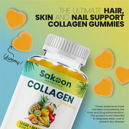 Sakoon nutrition Halal Collagen Gummies for Women and Men - Anti Aging, Hair Growth, Skin Care & Strong Nails Protein Collagen Supplements - Non-GMO, Gluten Free - Made in USA Sakoon nutrition buy supplements Au