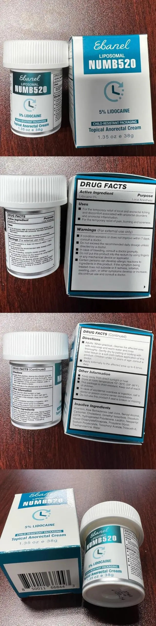 Ebanel 5% Lidocaine Numbing Cream, Pain Relief Burn Itch Numb Cream, Maximum Strength Topical Anesthetic with Allantoin, Vitamin E for Local and Anorectal Uses, Hemorrhoid Treatment, 1.35 Oz EbanelBuy Supplements Australia