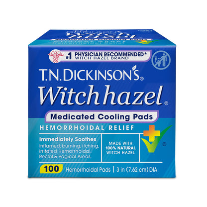 T.N. Dickinson’s Medicated Cooling Pads with Witch Hazel and Aloe | Hemorrhoid Treatment, Postpartum Care, Feminine & Rectal Relief | 100 Rounds T.N. Dickinson'sBuy Supplements Australia
