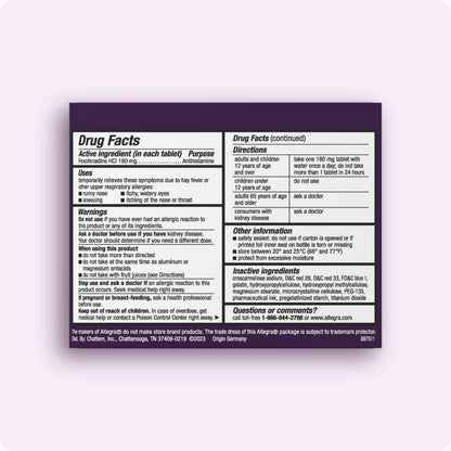 Allegra Adult 24-Hour Allergy Relief Gelcaps, Non-Drowsy Indoor and Outdoor Allergy Medicine, 180 mg Fexofenadine HCI Antihistamine Pill, 60 Count Plus 1 Count Travel Pack Allegra buy supplements Au
