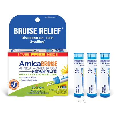 Boiron Arnica Bruise - Arnica Montana 30c for Relief of Pain, Swelling, and Discoloration from Bruises - 3 Count (240 Pellets) BoironBuy Supplements Australia