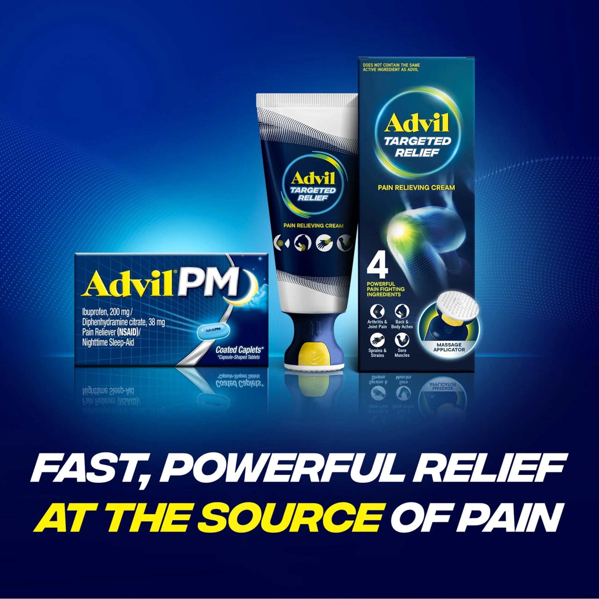 Advil PM Pain Reliever and Nighttime Sleep Aid, Pain Medicine with Ibuprofen for Pain Relief and Diphenhydramine Citrate for a Sleep Aid - 50x2 Coated Caplets AdvilBuy Supplements Australia