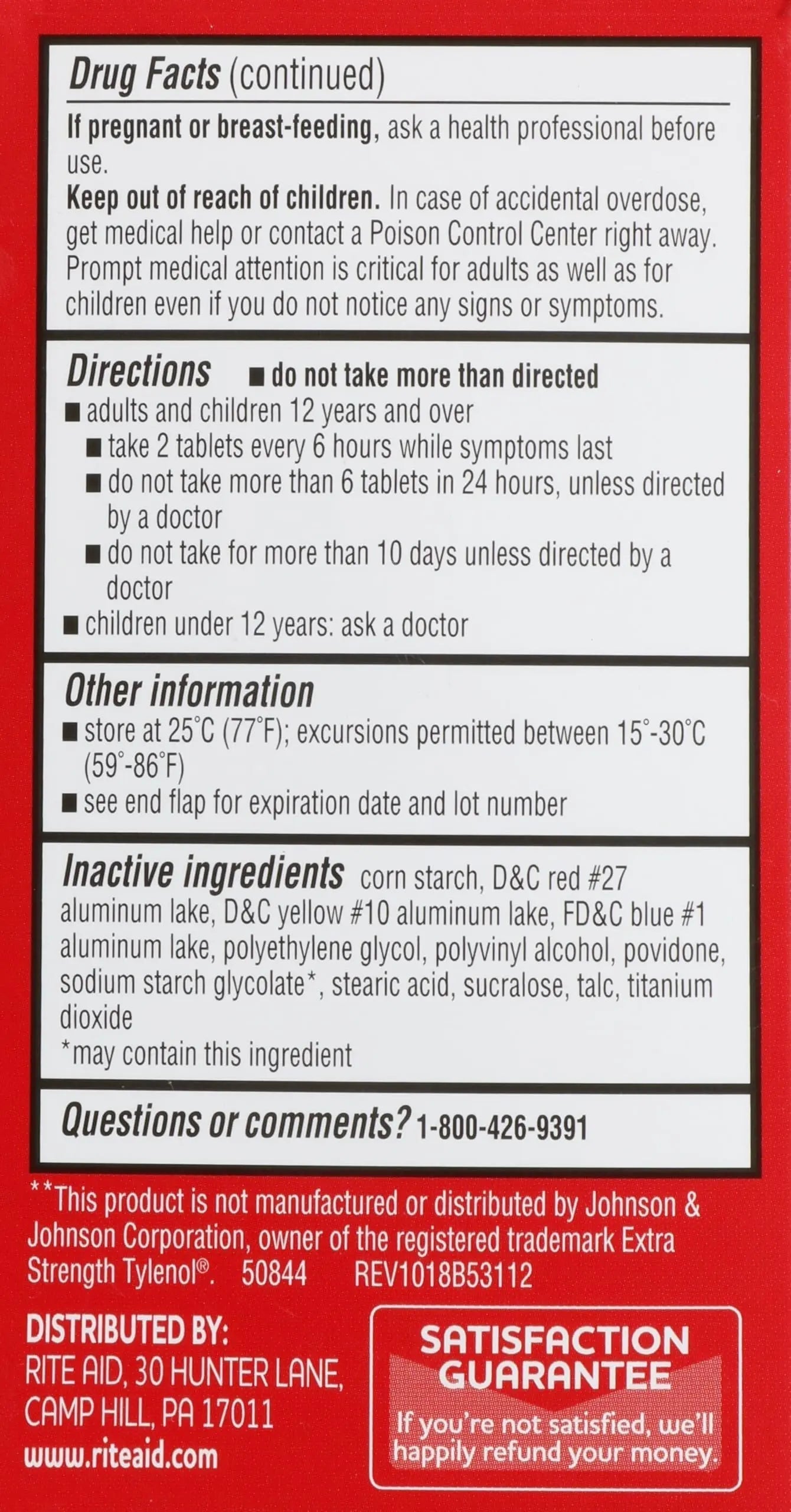 Rite Aid Extra Strength Acetaminophen Easy Tabs Tablets, 500 mg - 100 Count | Pain Reliever & Fever Reducer | Migraine Relief Products | Joint Pain Relief | Muscle Pain Relief | Menstrual Pain Relief Rite AidBuy Supplements Australia