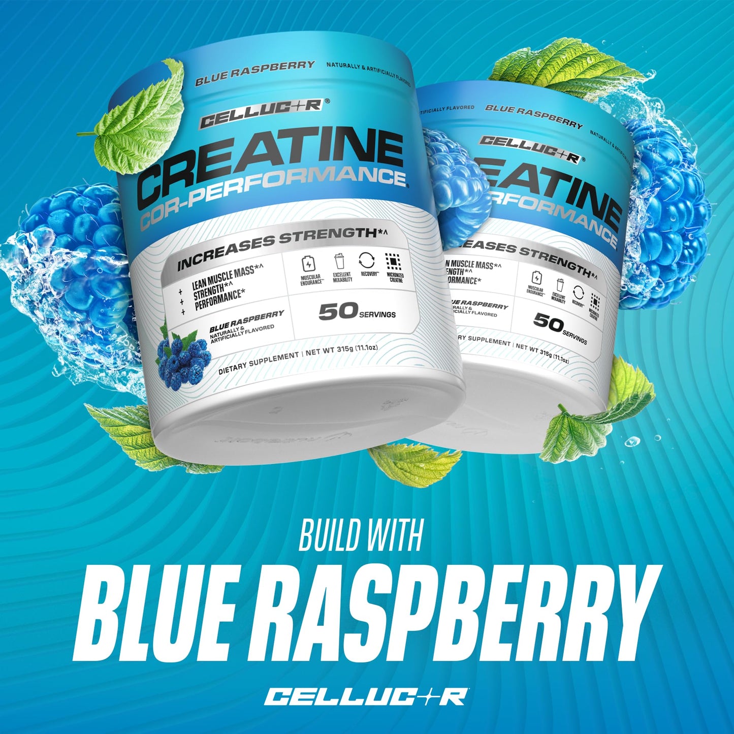 Cellucor Creatine Powder, Blue Raspberry Flavor - Increases Strength, Lean Muscle Mass & Endurance, Micronized Creatine for Fast Absorption