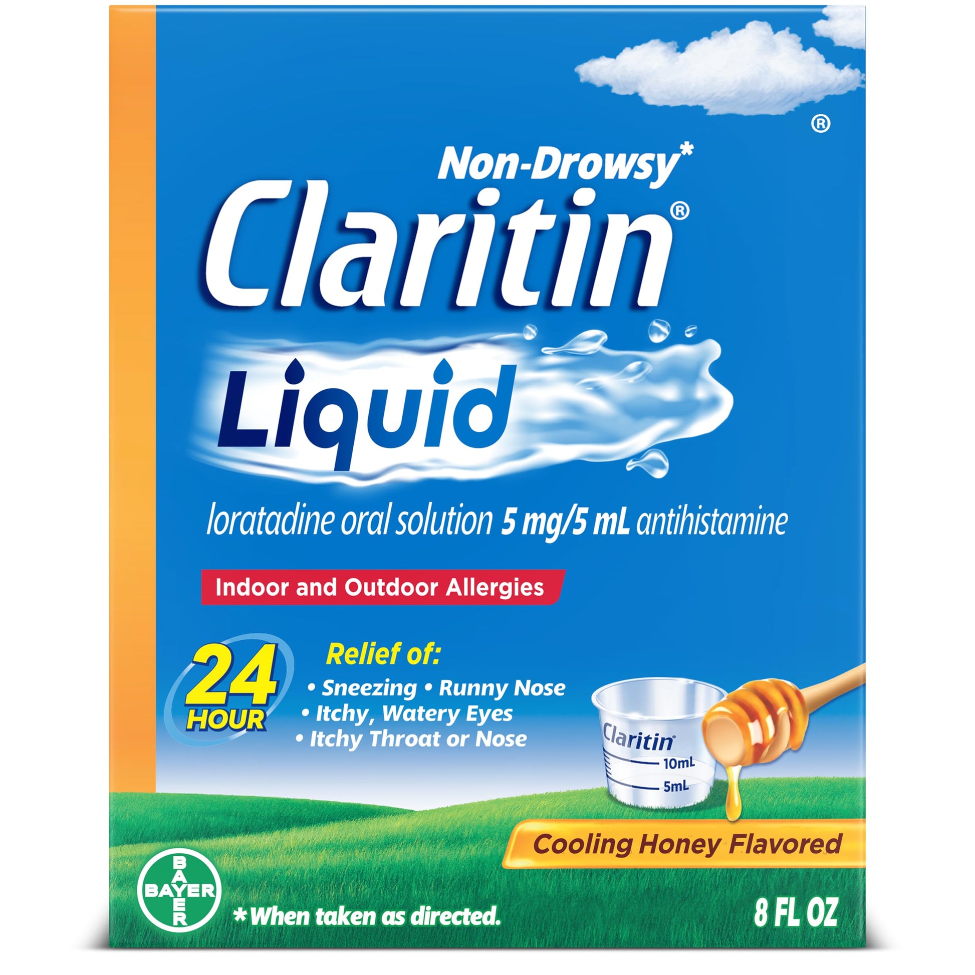 Claritin® Liquid, Allergy Medicine for Adults, 24-Hour Non-Drowsy Loratadine 5mg, Antihistamine, Cooling Honey Flavored, 8 fl. oz Claritin buy supplements Au
