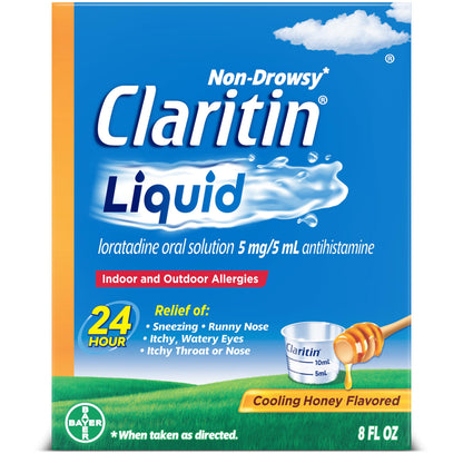 Claritin® Liquid, Allergy Medicine for Adults, 24-Hour Non-Drowsy Loratadine 5mg, Antihistamine, Cooling Honey Flavored, 8 fl. oz Claritin buy supplements Au