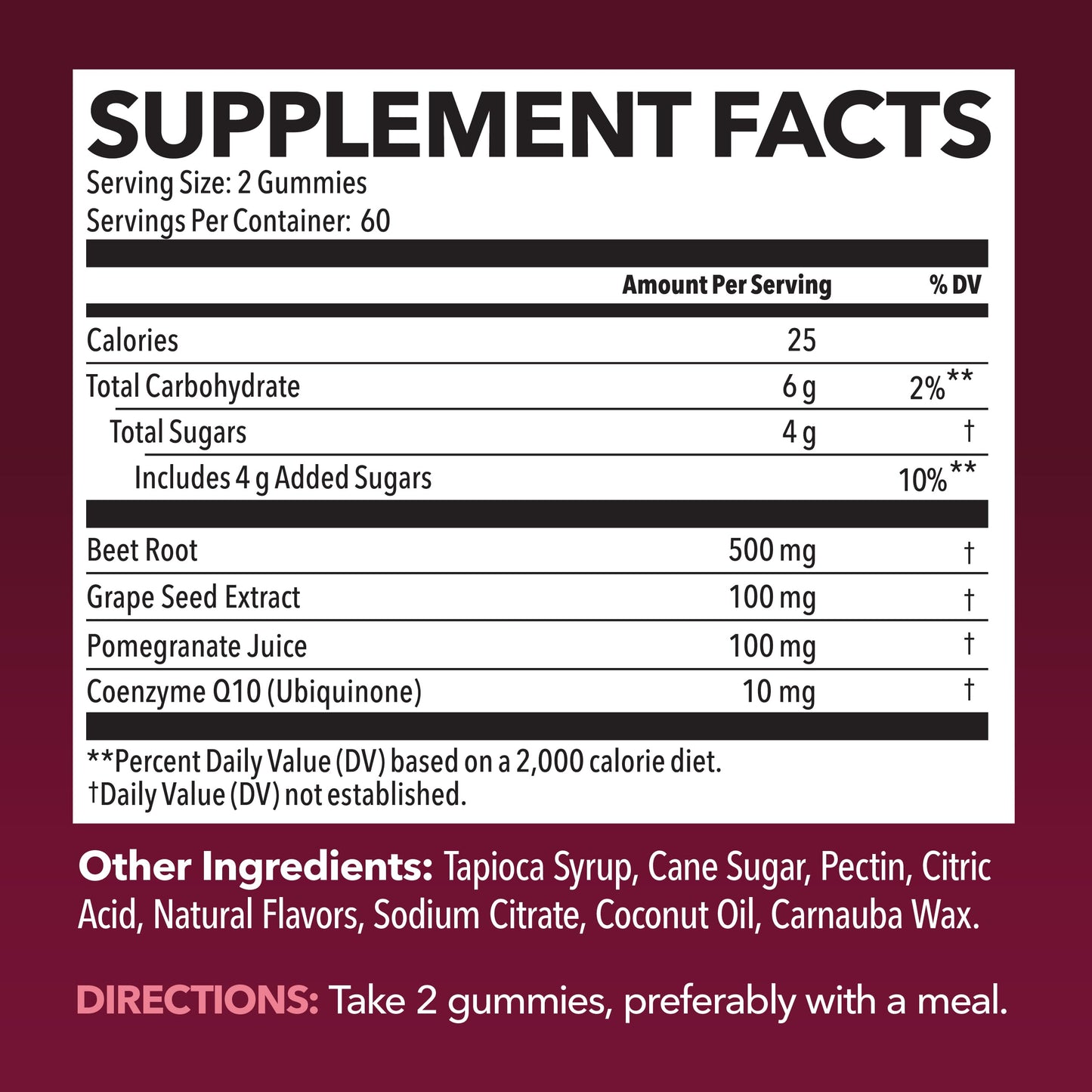 Beet Root Gummies with COQ10 & Pomegranate - Nitric Oxide Supplement for Men and Women - Beetroot for Endurance, Performance, Recovery - Vegan, Non-GMO, Gluten Free -