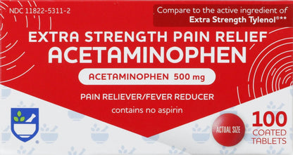 Rite Aid Extra Strength Acetaminophen Easy Tabs Tablets, 500 mg - 100 Count | Pain Reliever & Fever Reducer | Migraine Relief Products | Joint Pain Relief | Muscle Pain Relief | Menstrual Pain Relief Rite AidBuy Supplements Australia