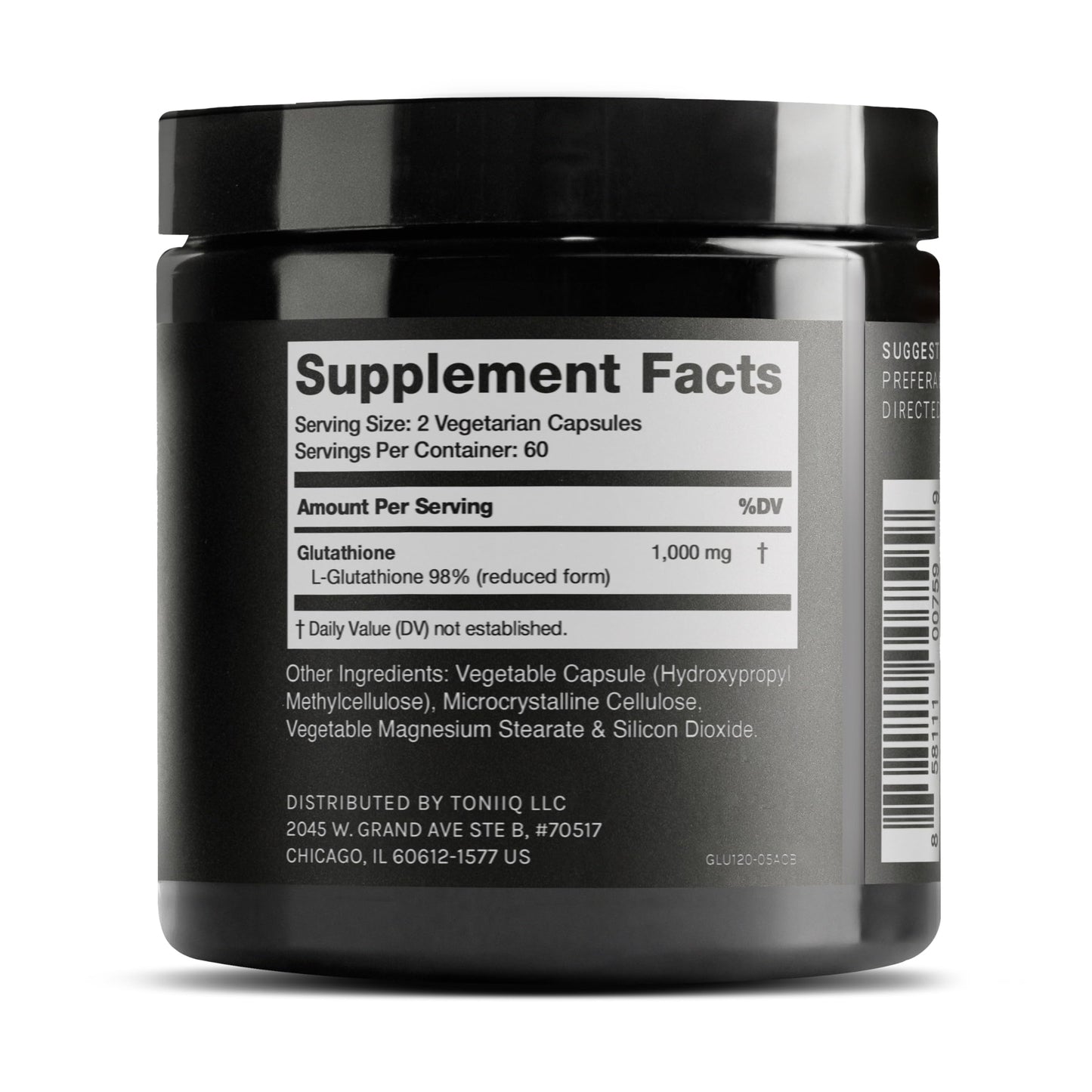 Toniiq Ultra High Strength Glutathione Capsules - 1000mg Concentrated Formula - 98%+ Highly Purified and Bioavailable - Non-GMO Fermentation - 120 Capsules Reduced Glutathione Supplement Toniiq buy supplements Au