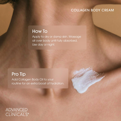 Advanced Clinicals Collagen Cream Body Lotion & Face Moisturizer W/Vitamin E | Skincare Moisturizing Collagen Lotion For Women, Men, Hand, & Neck Improves Look Of Crepey Skin & Uneven Dry Skin, 2pc