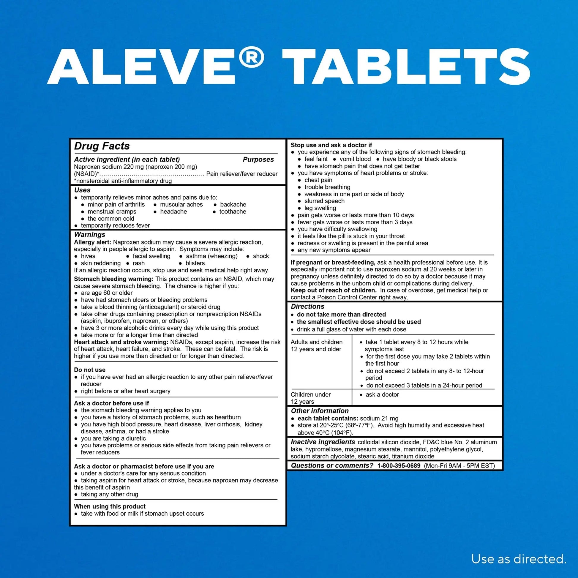 Aleve Pain Reliever & Fever Reducer Tablets, Naproxen Sodium, Headache, Back and Body Pain Relief Medicine, 270 Count AleveBuy Supplements Australia