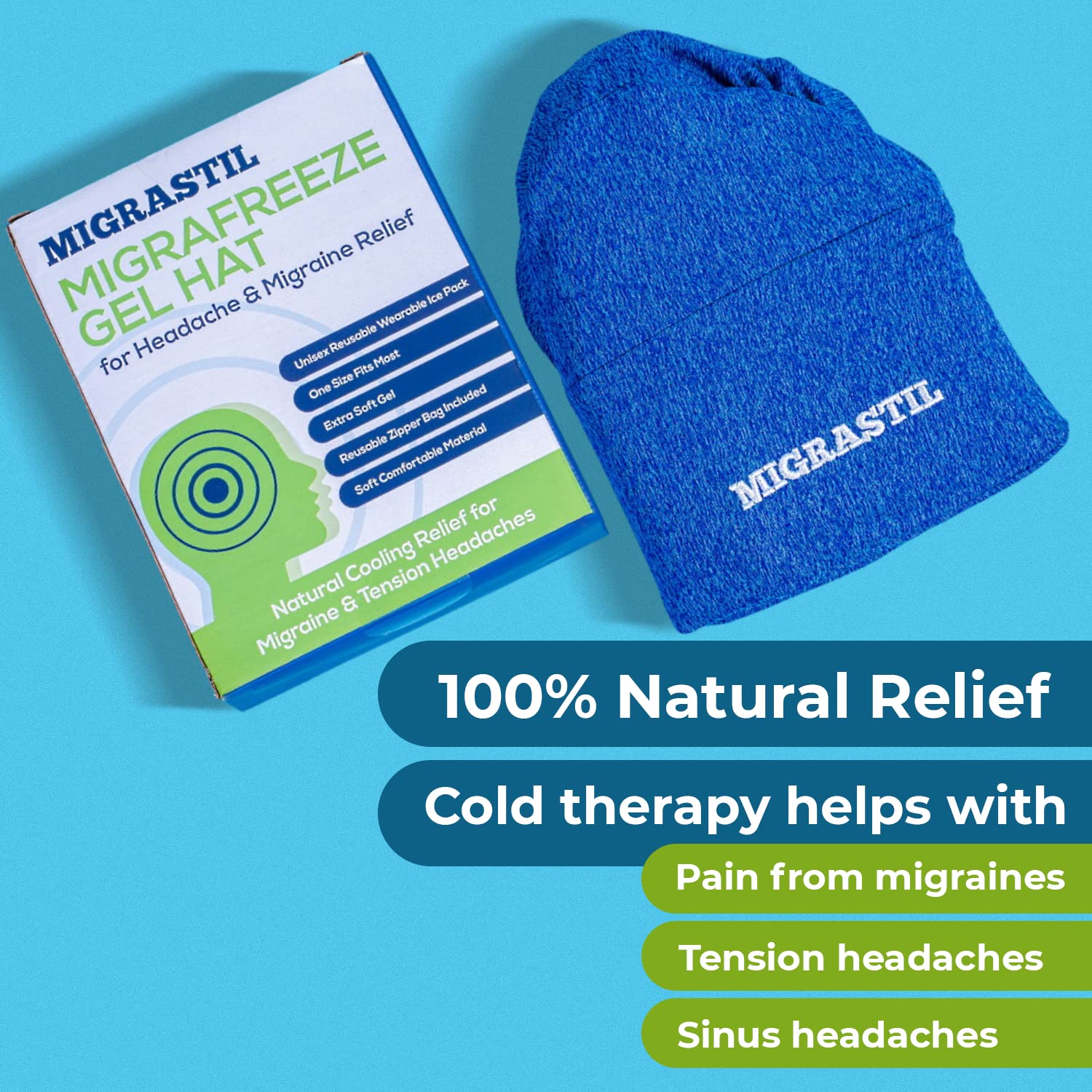 Basic Vigor Migrastil Extra Strength Migraine Stick & MigraFreeze Hat Bundle Basic VigorBuy Supplements Australia