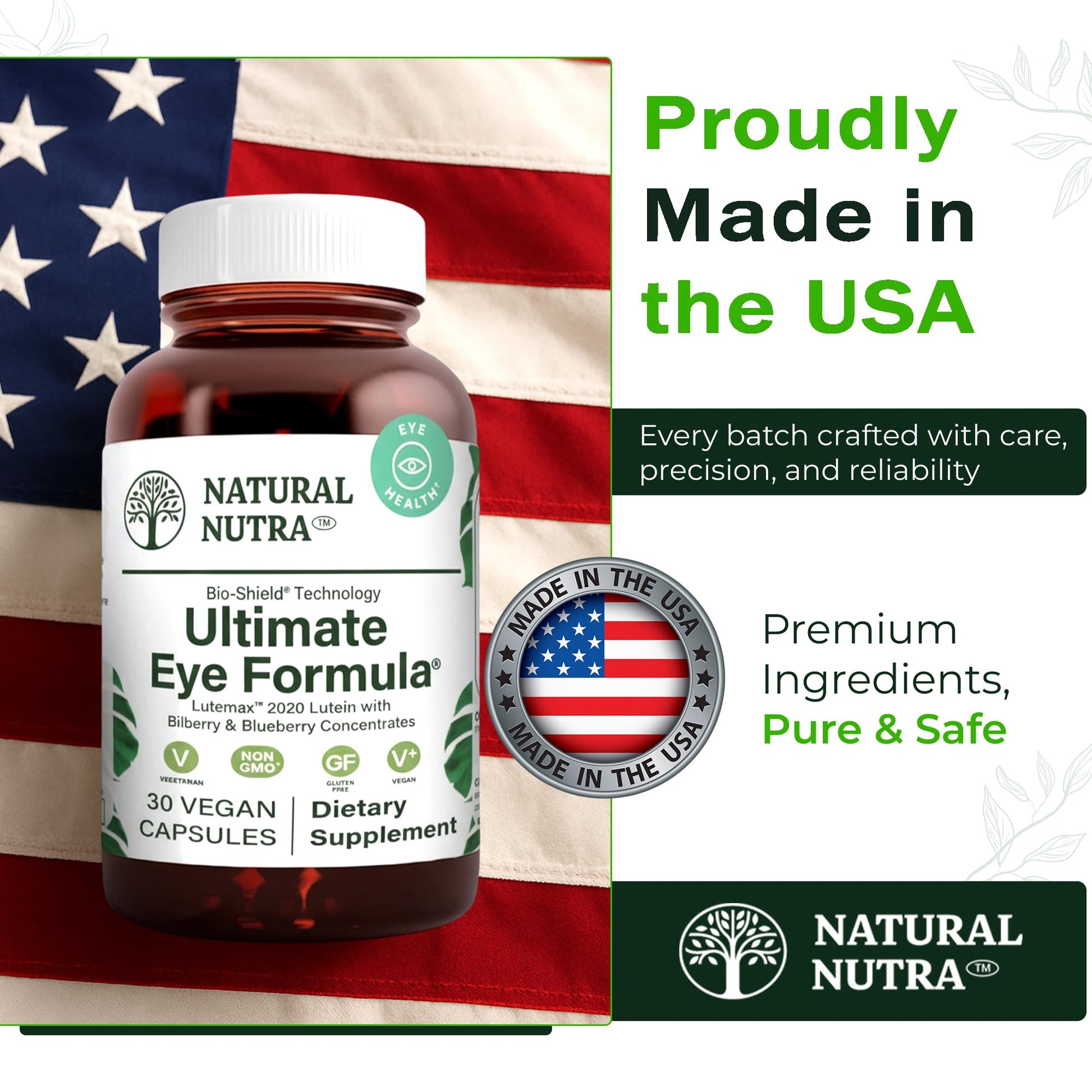Natural Nutra Ultimate Eye Health Supplement - Bilberry & Blueberry Extract Blend for Day and Night Vision Support, Promotes Color Perception & Eye Clarity - Non-GMO, Vegan - 30 Capsules (Pack of 3) Natural Nutra buy supplements Au
