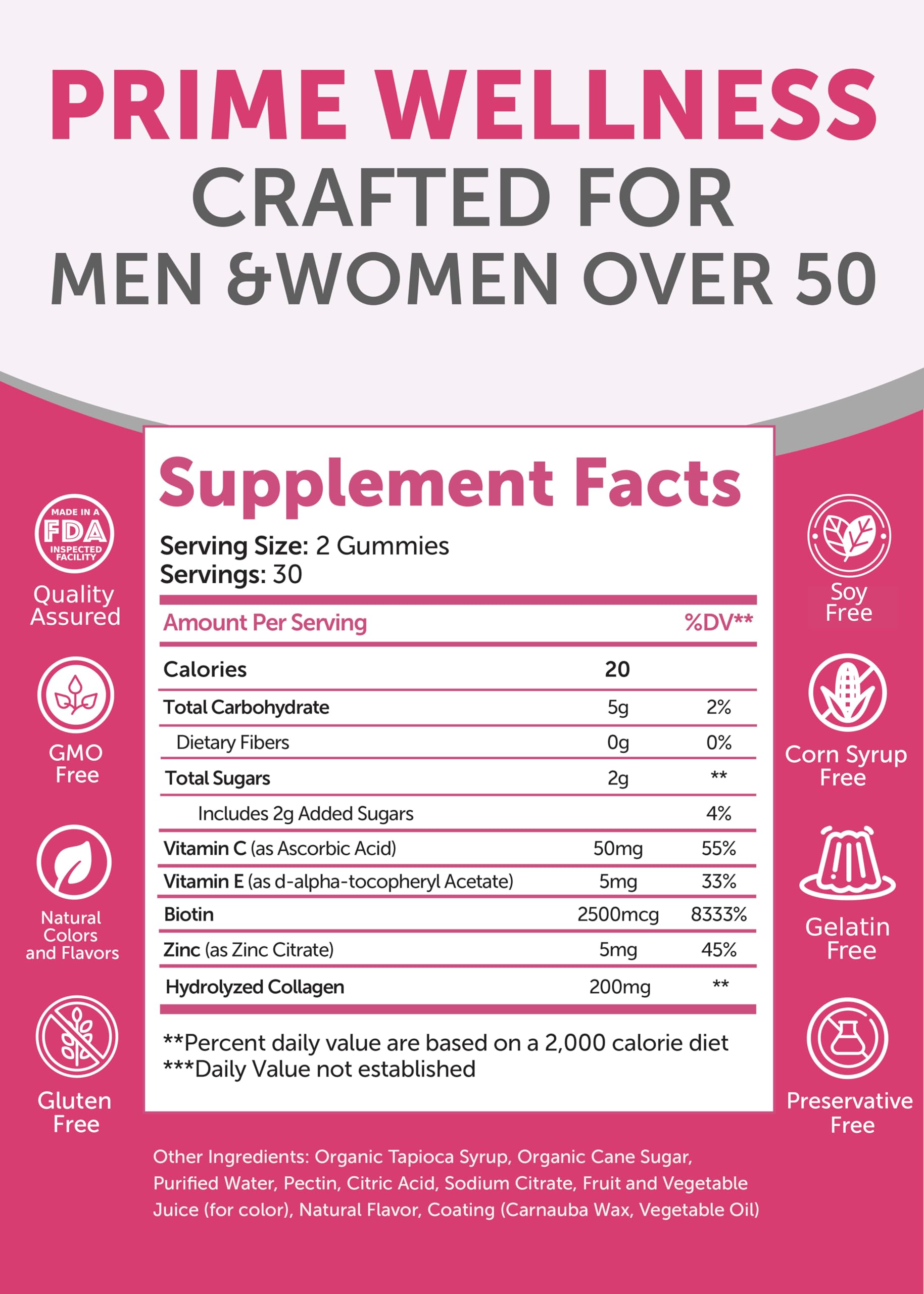 Lunakai USA Made Collagen Gummies for Women & Men Over 50, Biotin & Vitamin C, Supports Skin Elasticity, Hair & Nail Strength, Joint Support, 60ct Lunakai buy supplements Au