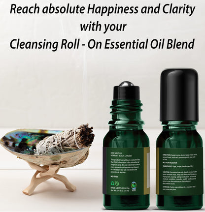 Headache Roll On Stick Peppermint Rosemary and Eucalyptus & Cleansing and Protect Juniper Berry White Sage with Nerolina Pack of 2 New MiuzBuy Supplements Australia