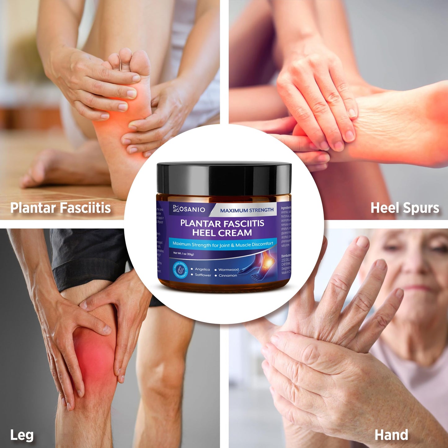KOSANIO Plantar Fasciitis Relief Cream - Heel Discomfort Relief for Plantar Fasciitis, Foot, Knee, Hands, Legs - Natural Herbal Concentrate Formula - (30g / 1 oz (Pack of 1)) KOSANIOBuy Supplements Australia