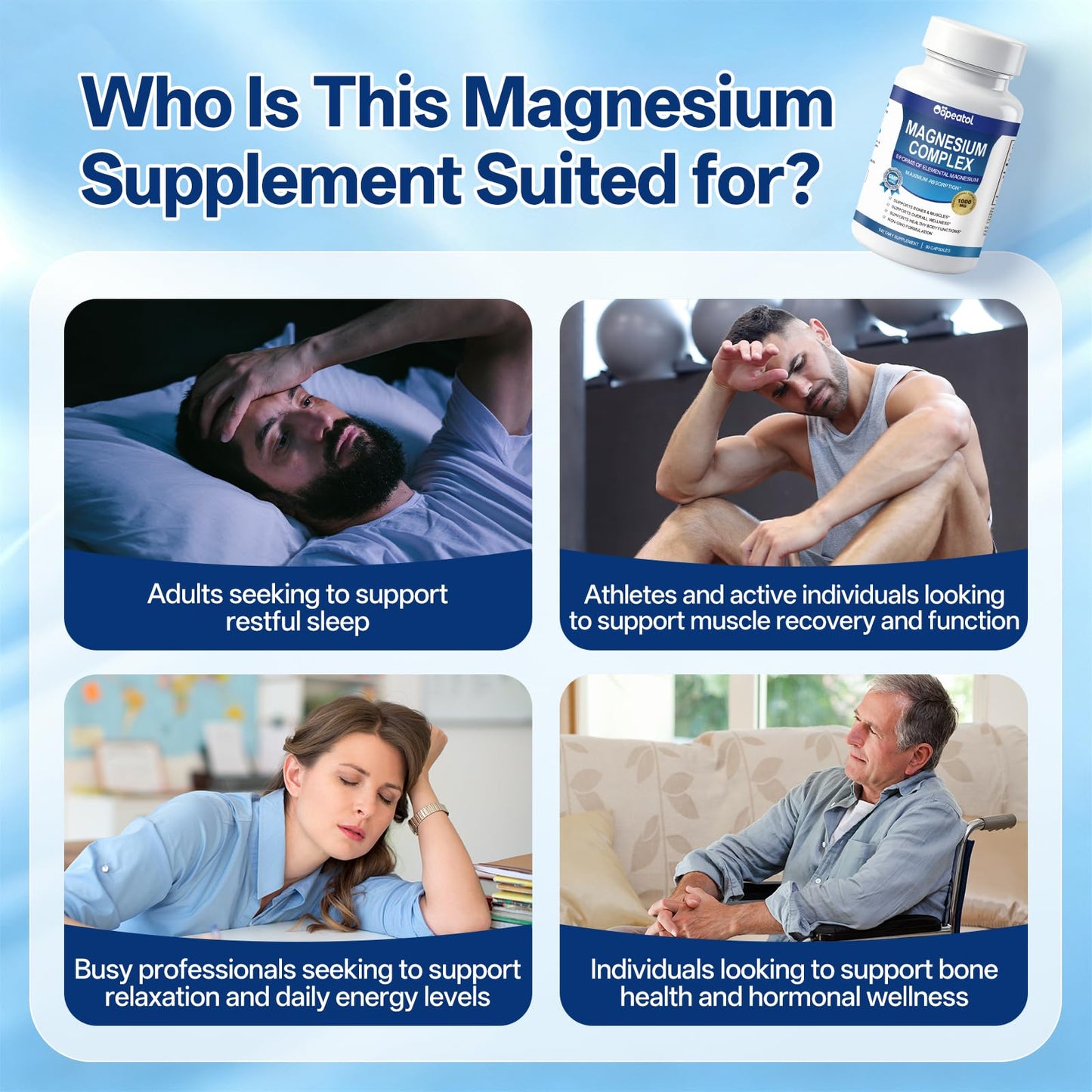 8 in 1 Magnesium Complex Capsules 1000mg for Women and Men - Highly Absorbable Magnesium Supplement Supports Muscle Relaxation Sleep & Energy | NSF Certified, GMP, Gluten Free, Vegan Oopeatol buy supplements Au