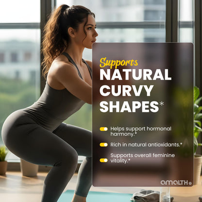 Amalth Aguaje Curves Capsule for Women 1000 mg- Extra Strength from Peru Natural Supplements- 120 Capsules Non- GMO Premium Quality Pills AMALTH buy supplements Au