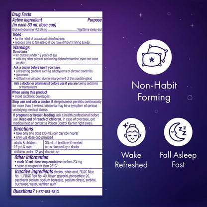 ZzzQuil, Sleep Aid, Nighttime Sleep Aid Liquid, 50 mg Diphenhydramine HCl, Fall Asleep Fast, Non-Habit Forming, Warming Berry Flavor, 12 FL OZ ZzzQuil buy supplements Au