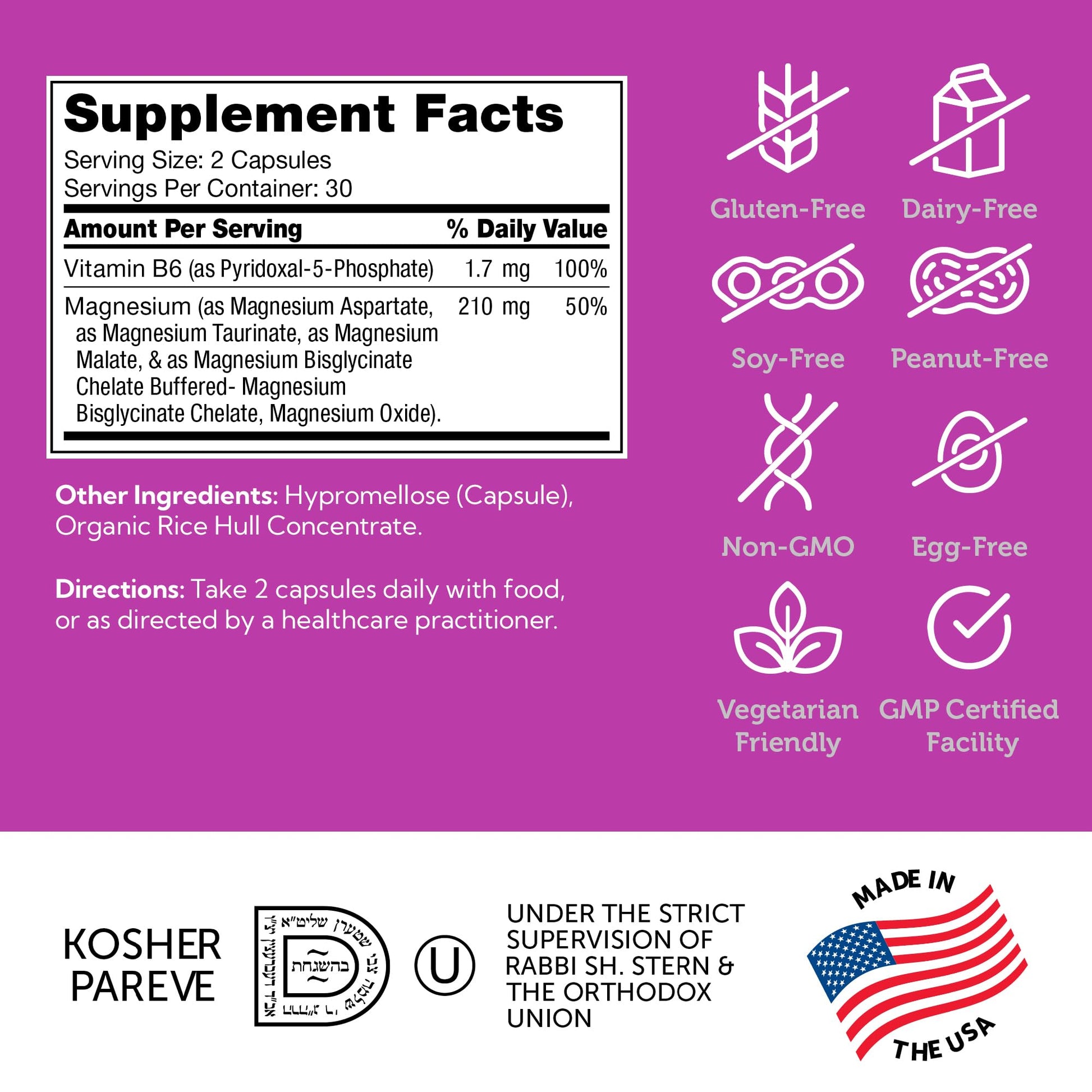 Zahler Magnesium Complex Supplement - Multi Magnesium Supplement Blend with Magnesium Glycinate, Malate, Aspartate, Taurinate and Oxide Plus Vitamin B6 - Bone Nerve Heart & Muscle Health (60 Capsules) Zahler buy supplements Au