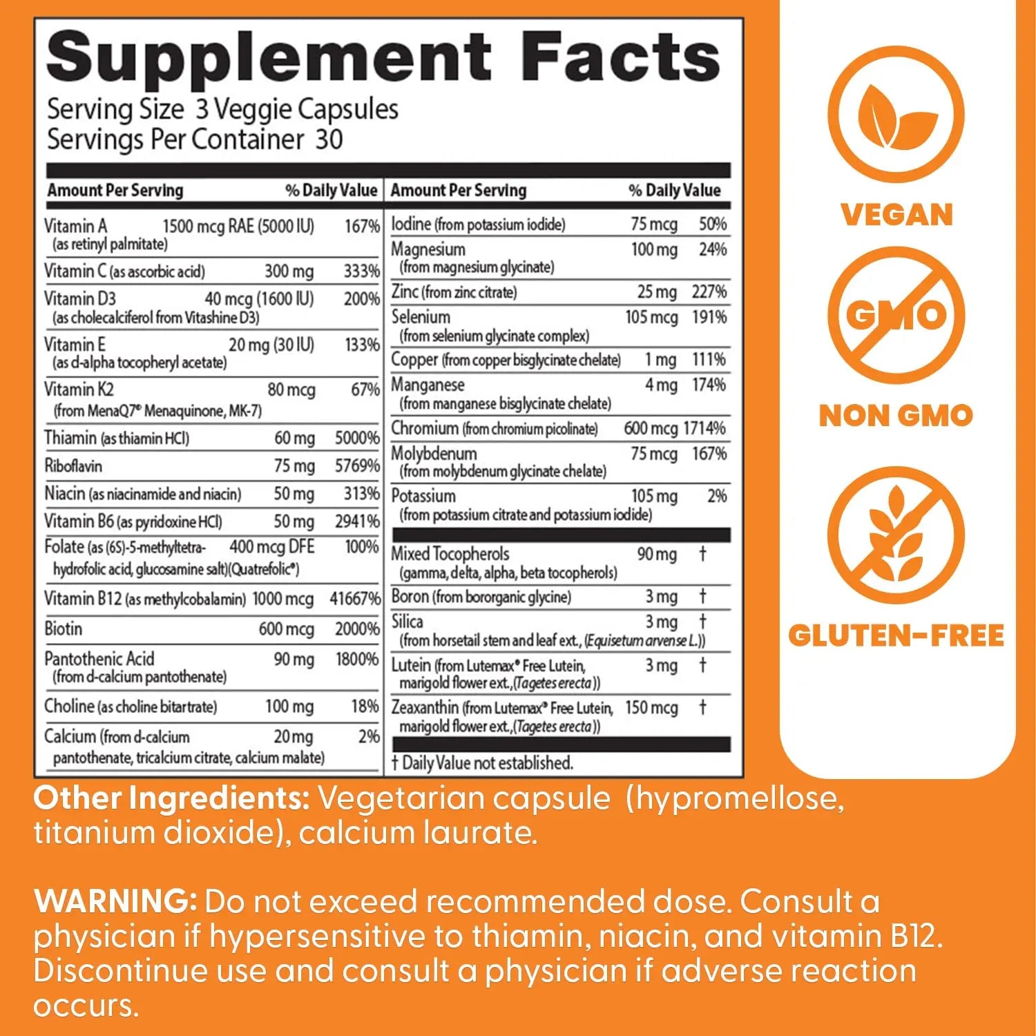 Doctors Best Multi-Vitamin Mineral Complex, Comprehensive Health Support, Non-GMO, Gluten Free, Vegan 90 Veggie Capsules Doctor's BEST