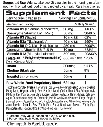 EMERALD LABS B-Healthy - Vegan Vitamin B Complex - Includes Methylated Folic Acid & Full Spectrum B Vitamins - Supports Immune, Brain & Heart Health