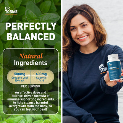 Dr. Tobias Lung Health and Oregano & Caprylic Acid Blend, Supports Lung Cleanse & Detox, Intestinal Health, Immune Support with Prebiotics & Herbs for Women & Men Dr. Tobias buy supplements Au
