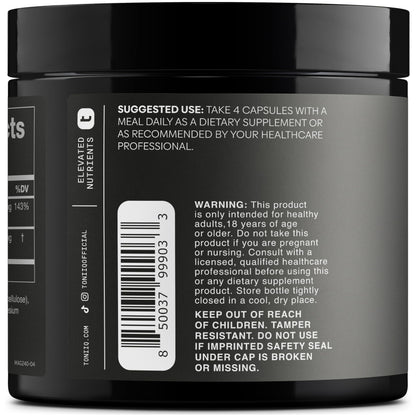 Toniiq 3,000mg Ultra High Strength Magnesium Glycinate - 20% Purified to Contain 600mg of Elemental Magnesium - Chelated and Bioavailable Magnesium