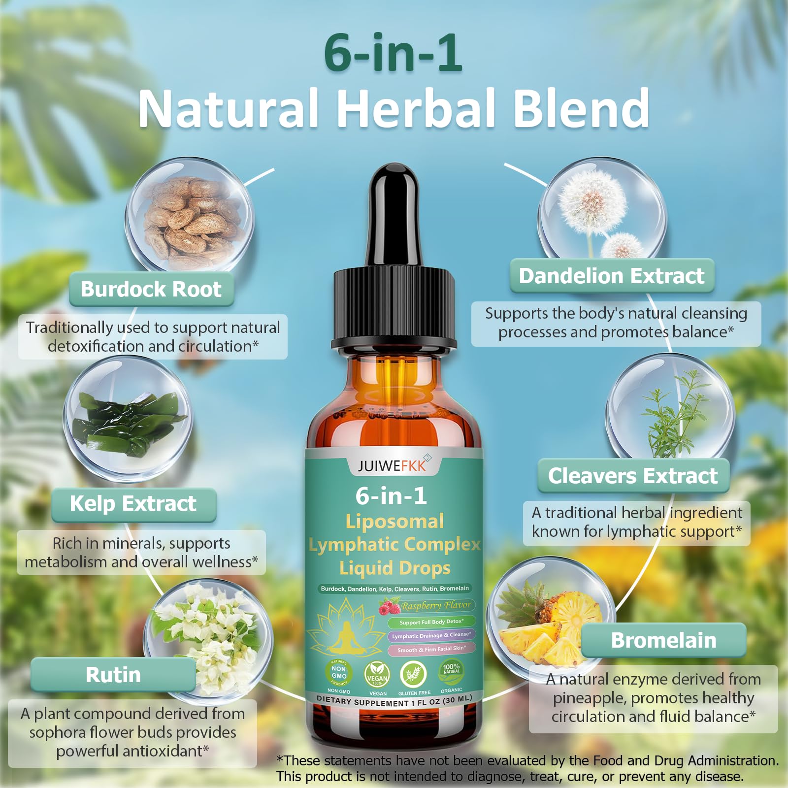 Lymphatic Drainage Drops, 6-IN-1 Lymphatic Complex w. Burdock Dandelion Kelp Cleavers, New Maximum Potency Lymph System Support for Bloat Balance Cortisol Immune Full Body Detox & Skin Vitality JUIWEFKK buy supplements Au