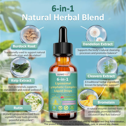 Lymphatic Drainage Drops, 6-IN-1 Lymphatic Complex w. Burdock Dandelion Kelp Cleavers, New Maximum Potency Lymph System Support for Bloat Balance Cortisol Immune Full Body Detox & Skin Vitality JUIWEFKK buy supplements Au