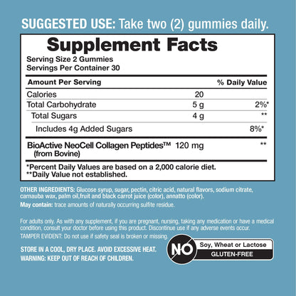NeoCell Collagen Peptides Gummies | 60 Count | Types I & III | Advanced Formula Supplement | for Women and Men NeoCell buy supplements Au