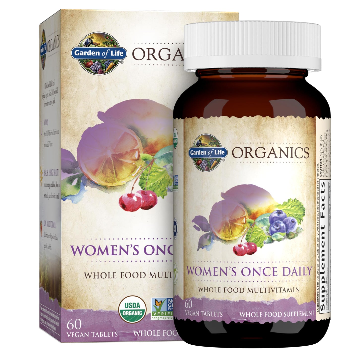 Garden of Life Organics Multivitamin for Women - Women's Once Daily Multi - Whole Food Multi with Iron, Biotin, Vegan Organic Womens Multivitamin for Health, Energy Hair Skin and Nails, 60 Tablets Garden of Life buy supplements Au