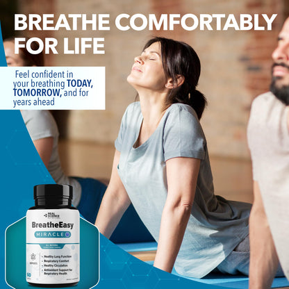 Real Science Nutrition BreatheEasy Lung Support Supplement for Lung Health & Respiratory Wellness – Lung Cleanse Formula with Vinitrox, GABA for Circulation Support - Made in USA - 60 Capsules Real Science Nutrition buy supplements Au