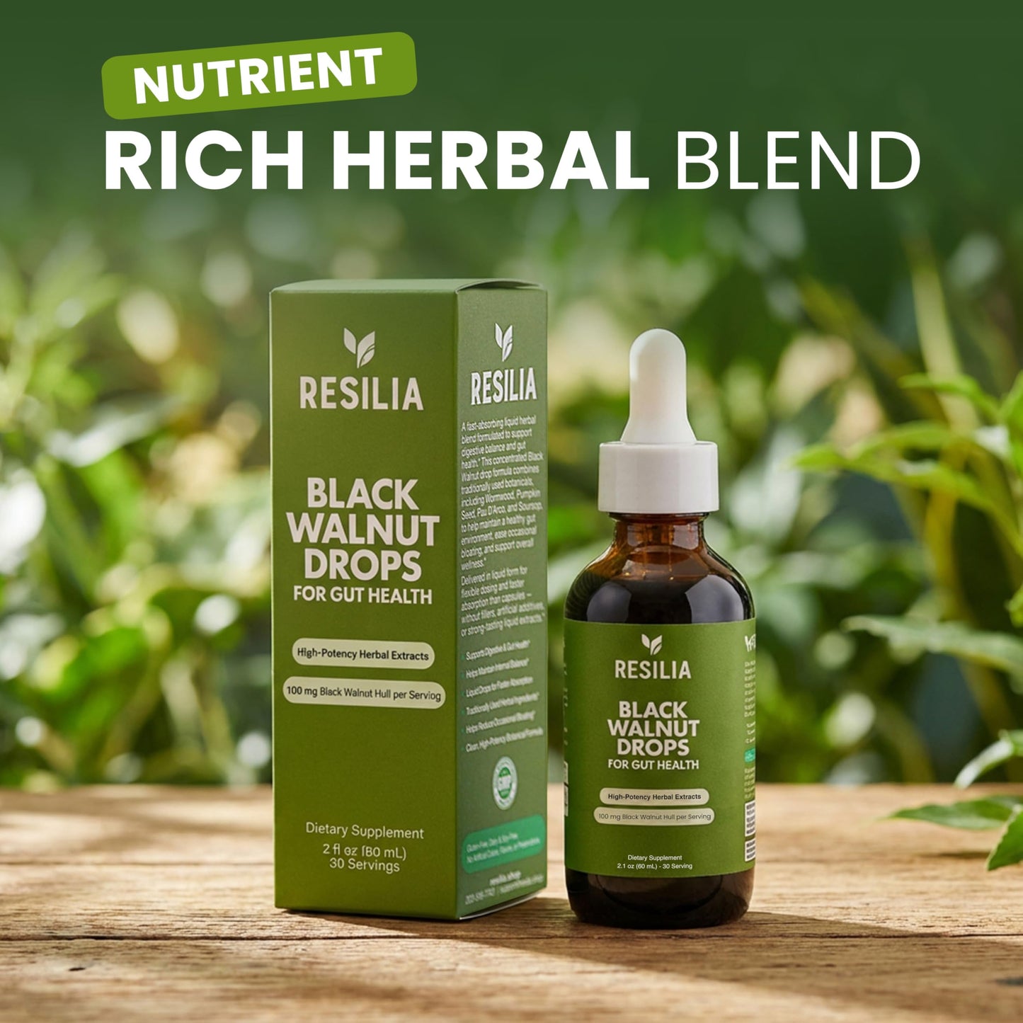 Resilia Herbal Cleanse Liquid Drops – Black Walnut & Wormwood Extract with Pumpkin Seed, Garlic & Turmeric – Alcohol-Free Vegan Tincture for Digestive & Daily Wellness Support, 2 fl oz Resilia Oil Of Oregano buy supplements Au