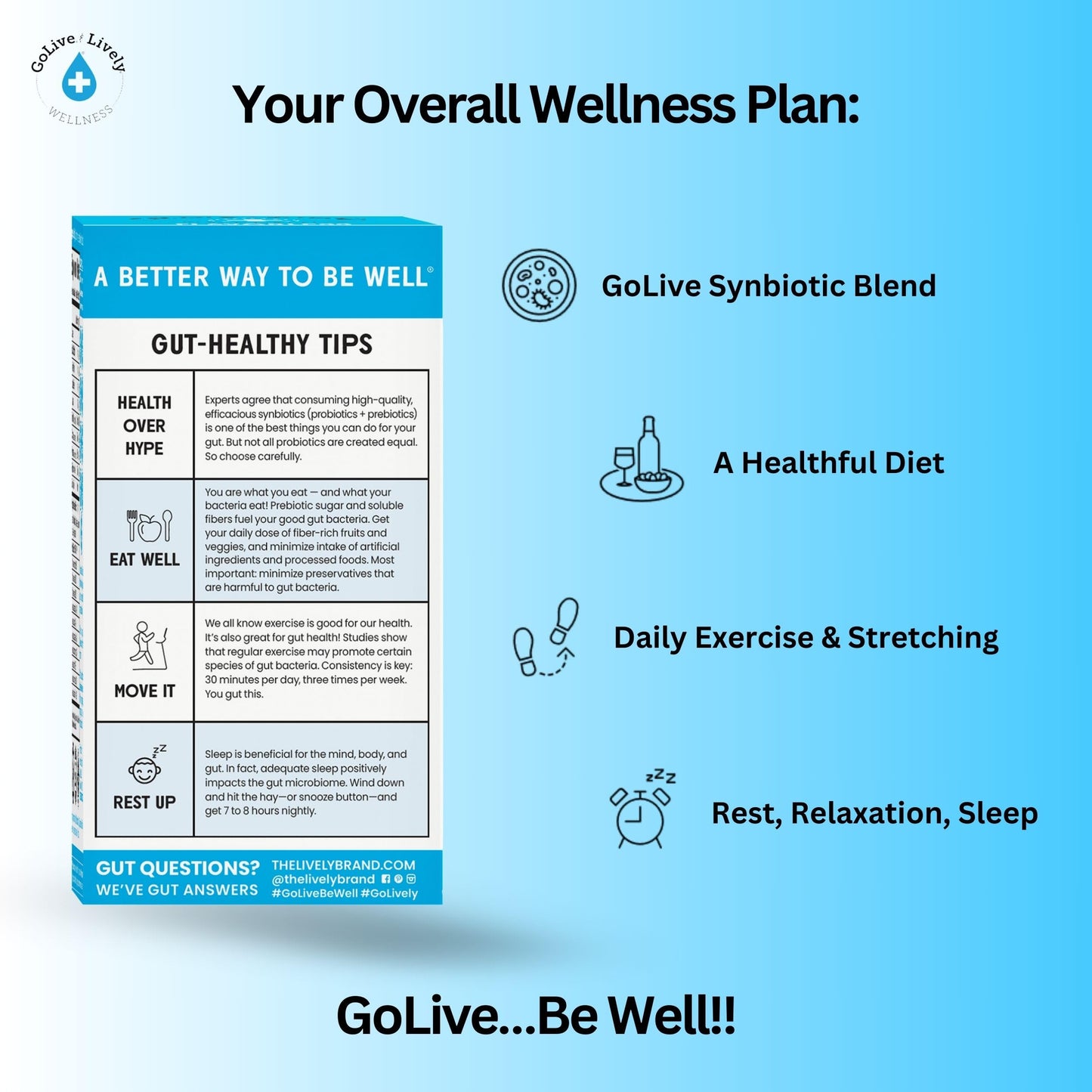 GoLive Prebiotic & Probiotic for Women, Men, Kids. Flavor-Free, Sugar-Free, Synbiotic Powder w/ GOS, L-Glutamine, Vitamin D3, Electrolytes. For Gut Health, Digestion, Metabolism, Immunity 15-50B CFUs. GoLive buy supplements Au