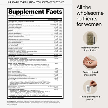 meOrigin Multivitamin for Women, All-in-One Supplement Complex with Vitamin B12, A, C, Biotin, D, E, Folate, Magnesium meOrigin