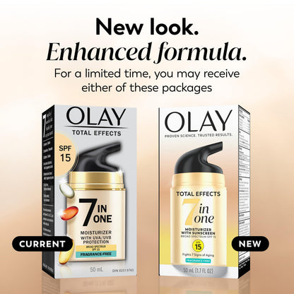 OLAY Total Effects 7-in-1 Anti-Aging Face Moisturizer with SPF 15, Fragrance-Free 1.7 oz